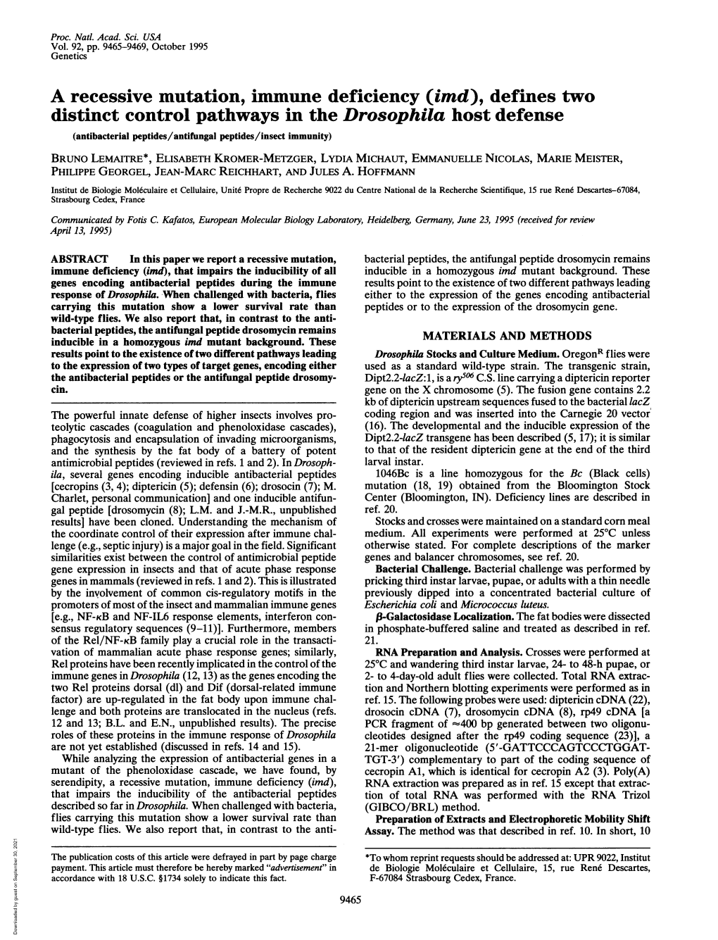 A Recessive Mutation, Immune Deficiency