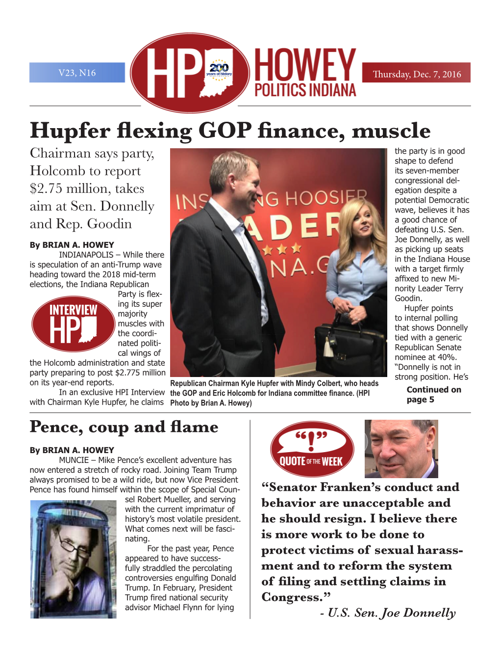 Hupfer Flexing GOP Finance, Muscle