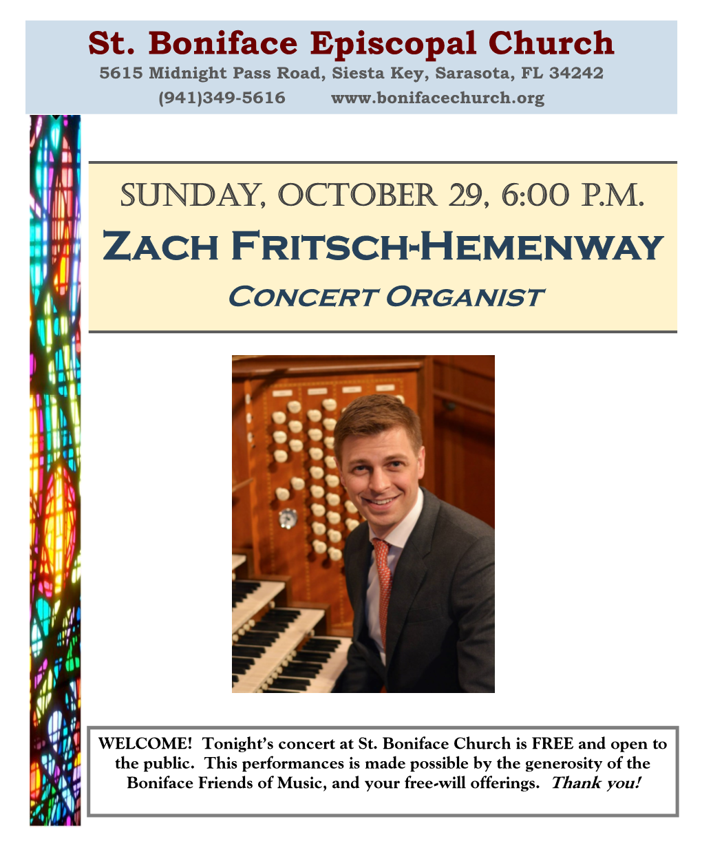 Zach Fritsch-Hemenway Concert Organist