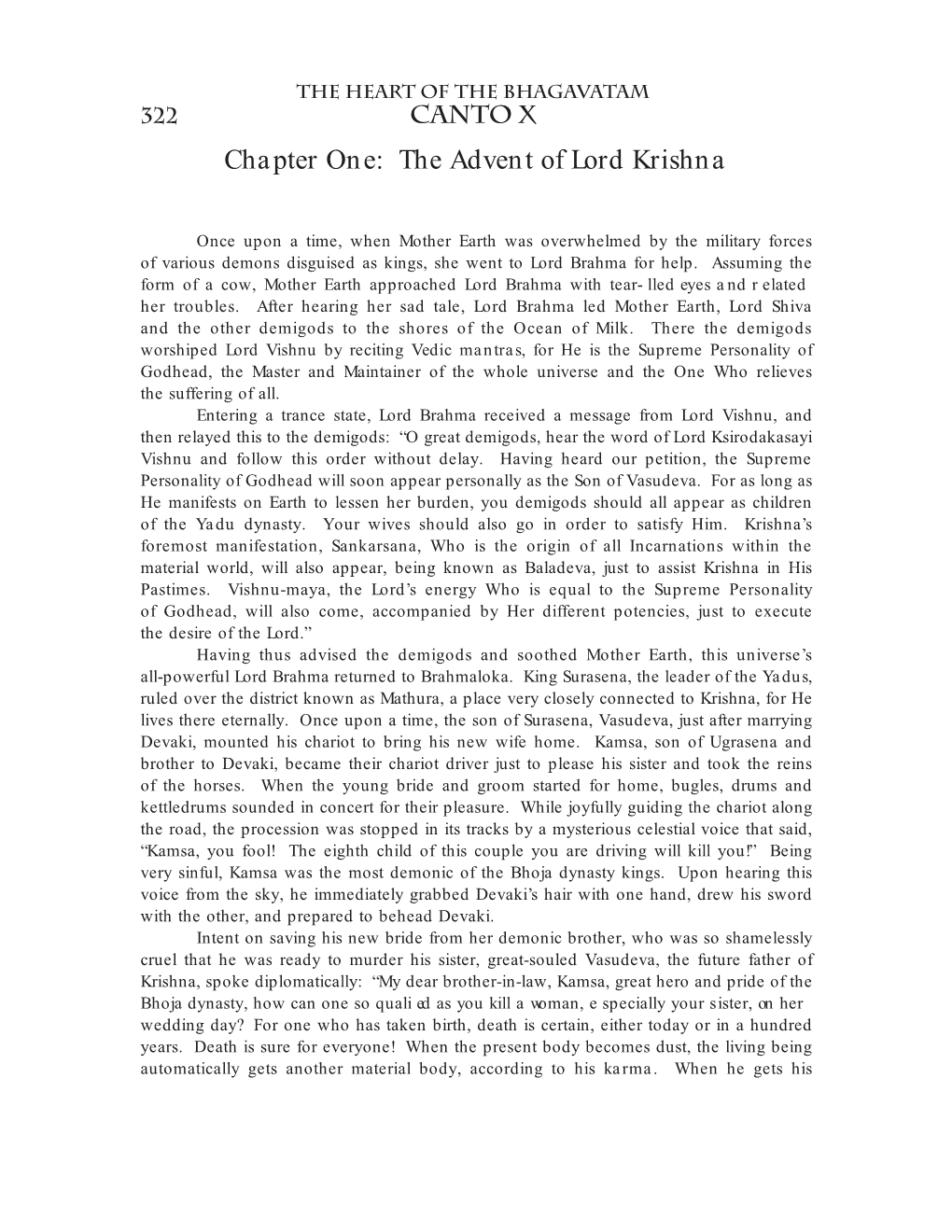 Chapter One: the Advent of Lord Krishna