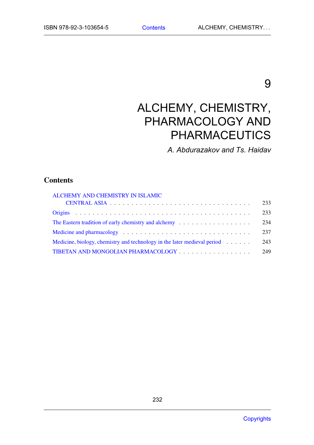 9 Alchemy, Chemistry, Pharmacology and Pharmaceutics