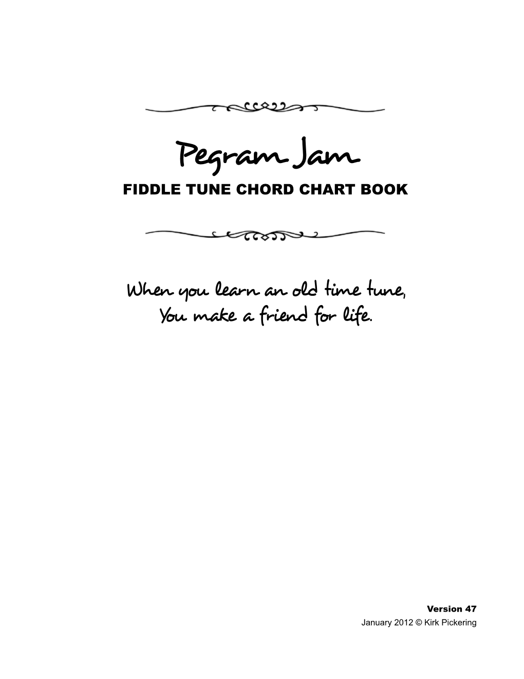 Pegram Jam FIDDLE TUNE CHORD CHART BOOK