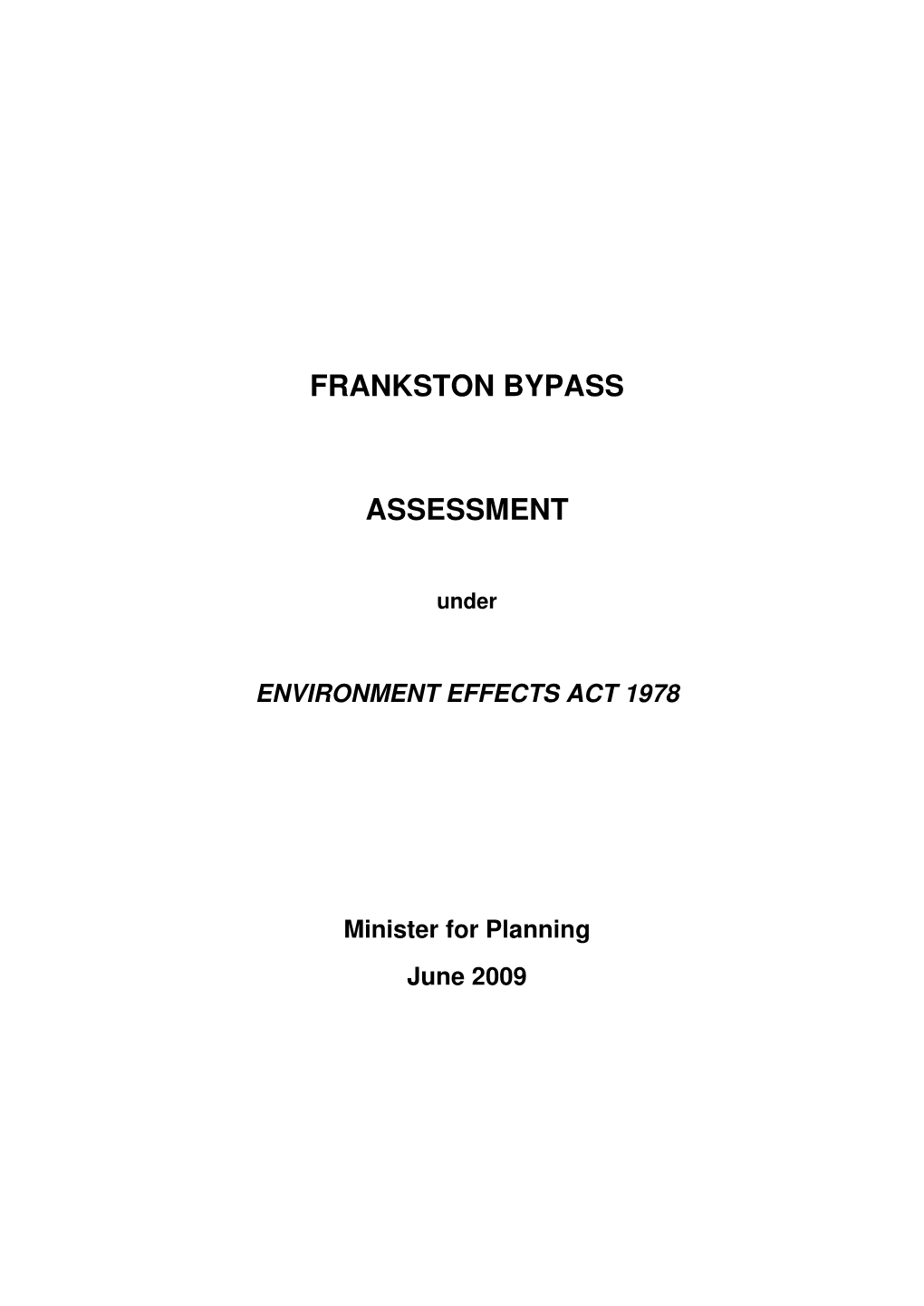 Frankston Bypass Assessment