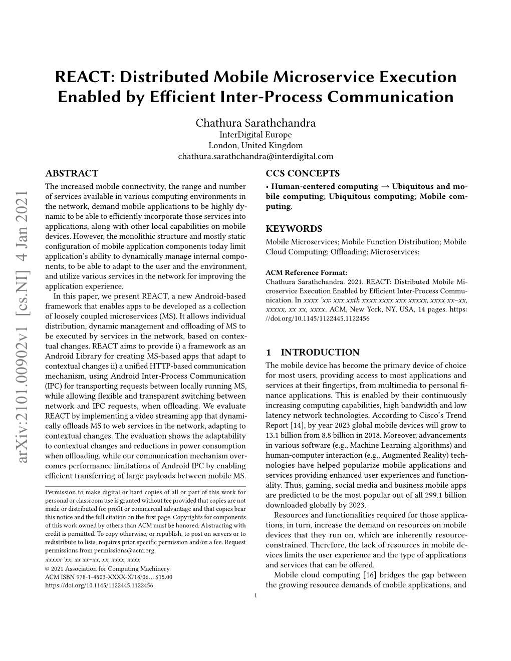 Distributed Mobile Microservice Execution Enabled by Efficient Inter