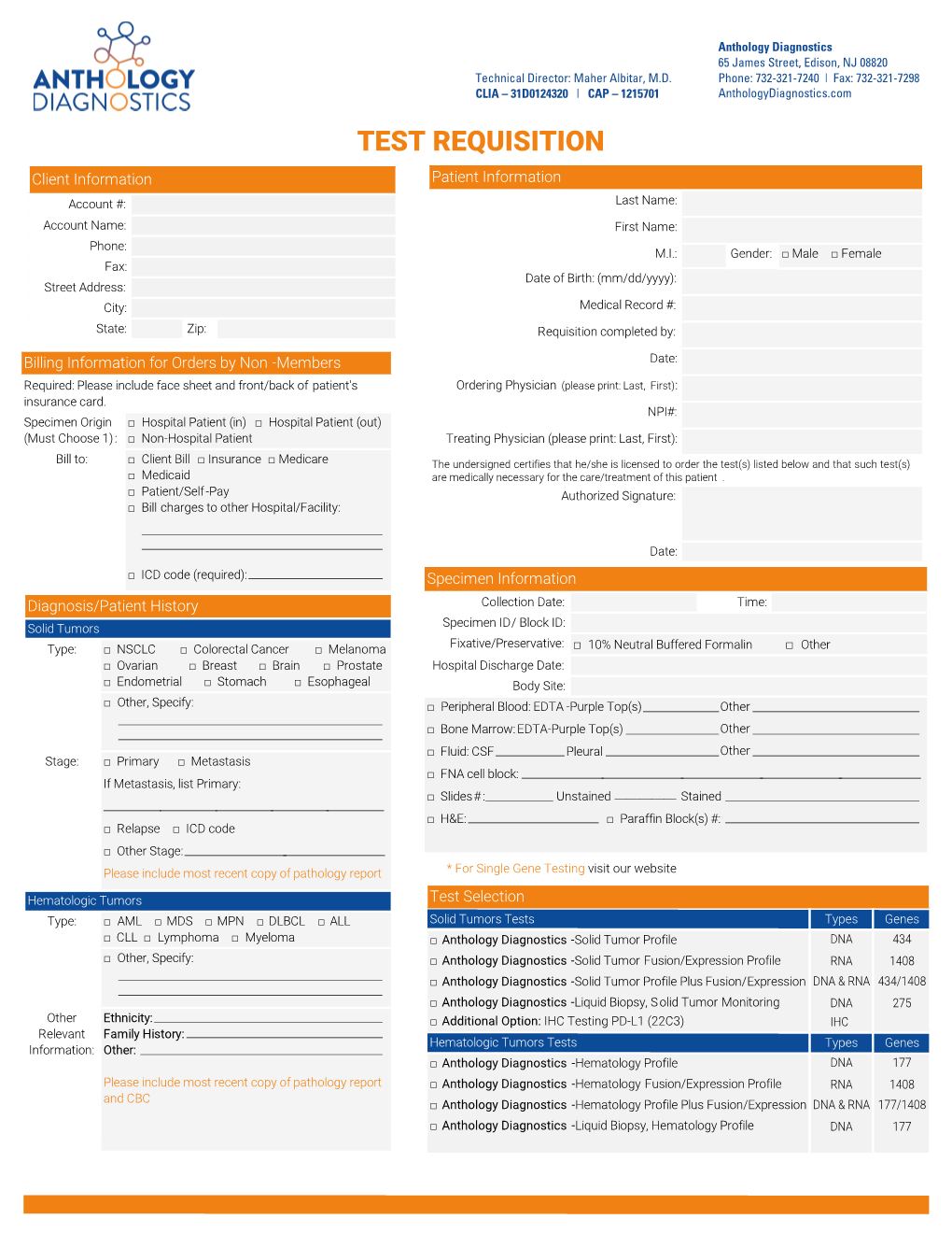 Test Requisition Writable