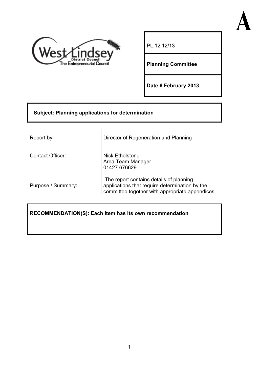 Paper a Planning Applications