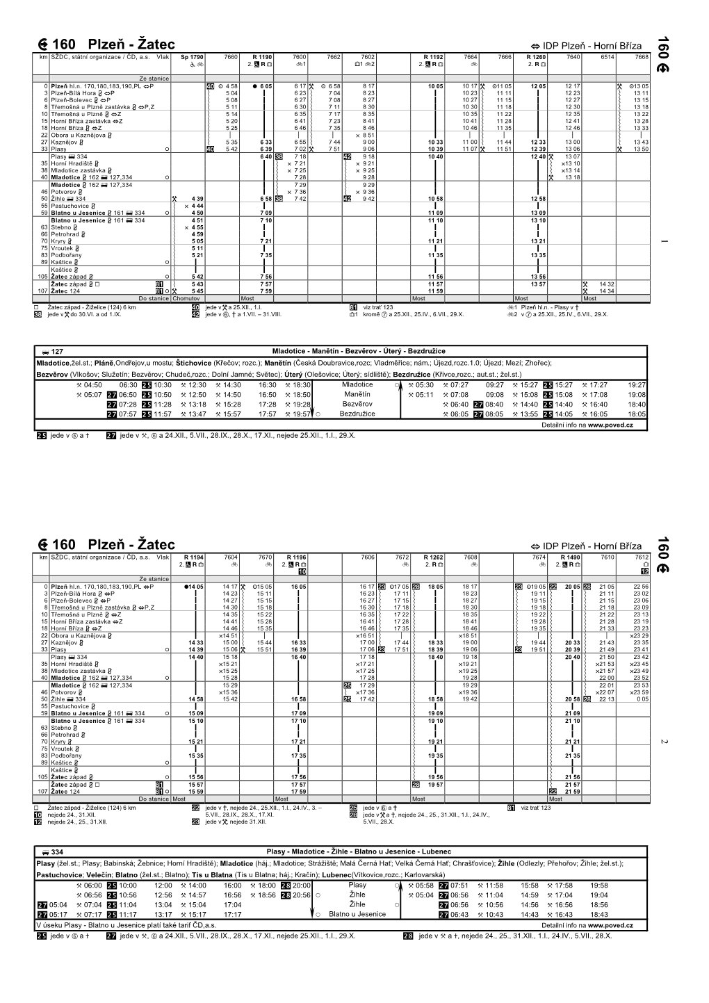160 Plzeň - Žatec  IDP Plzeň - Horní Bříza