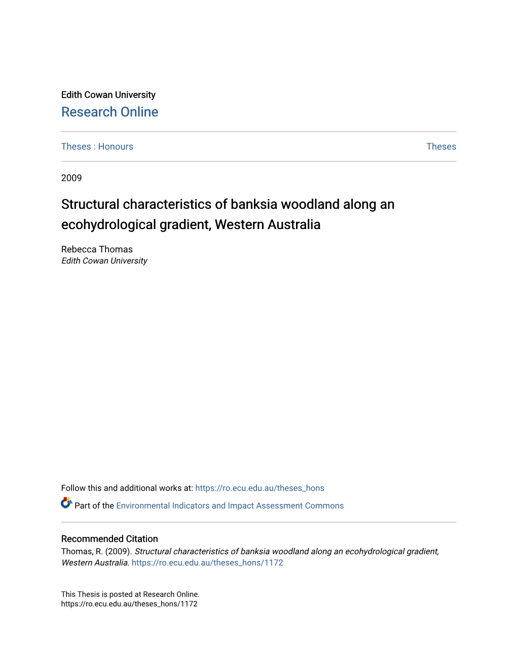 Structural Characteristics of Banksia Woodland Along an Ecohydrological Gradient, Western Australia