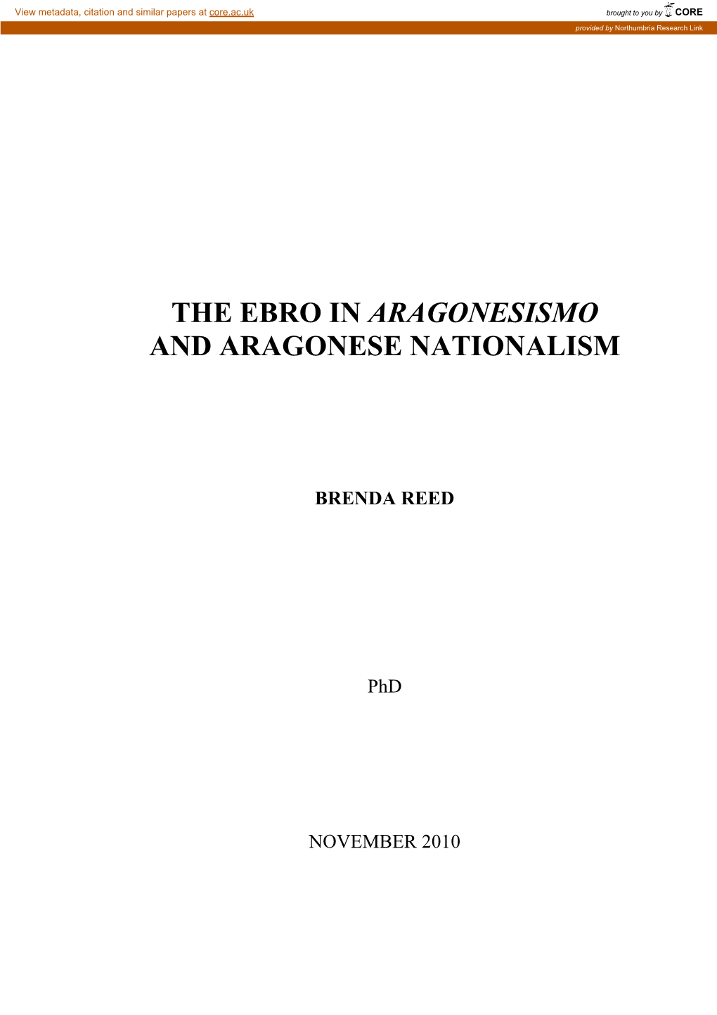 The Ebro in Aragonesismo and Aragonese Nationalism