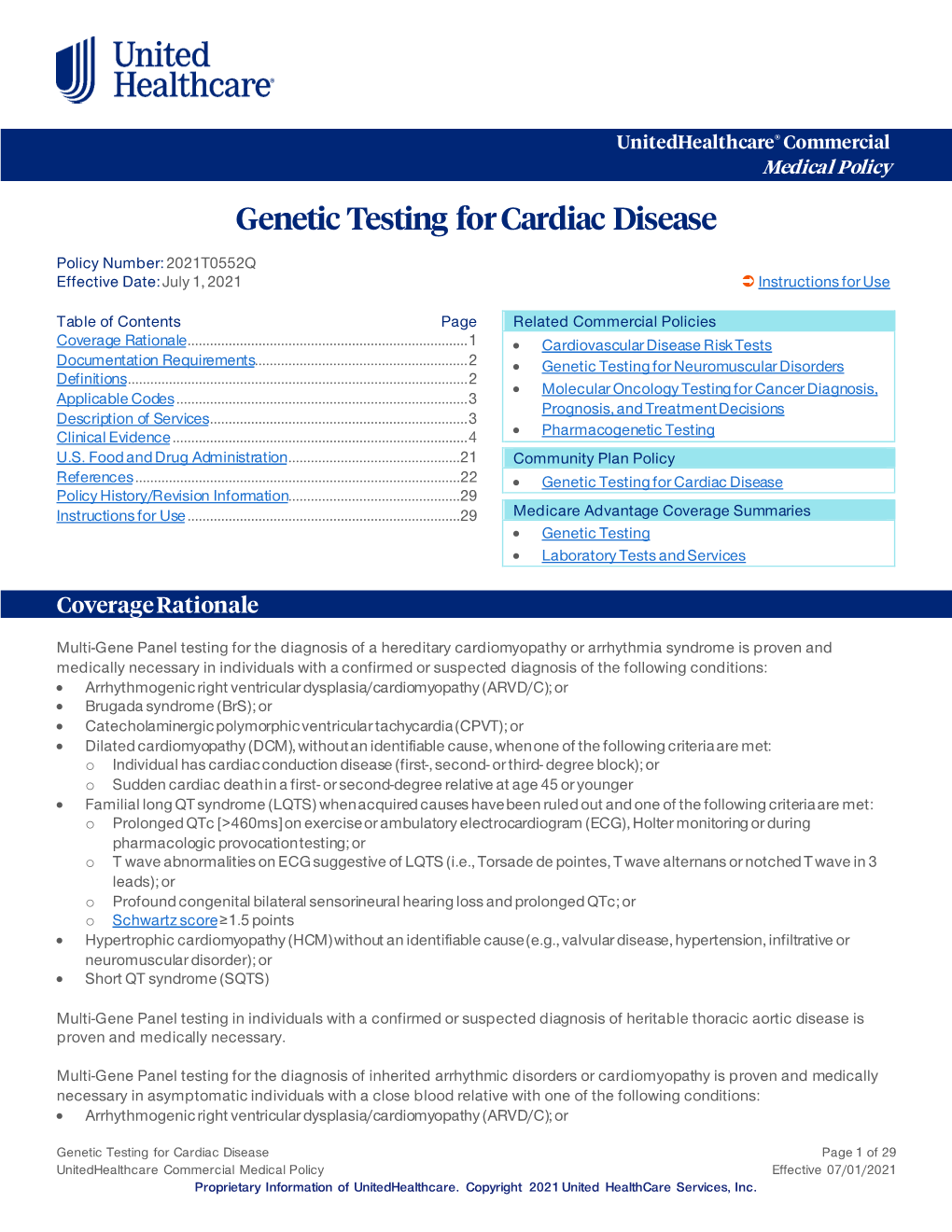 Genetic Testing for Cardiac Disease