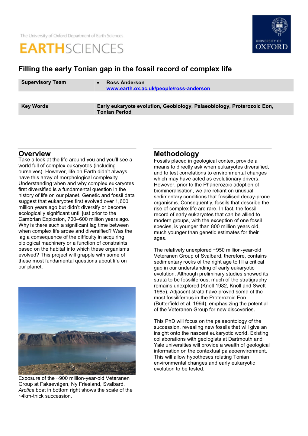 Filling the Early Tonian Gap in the Fossil Record of Complex Life