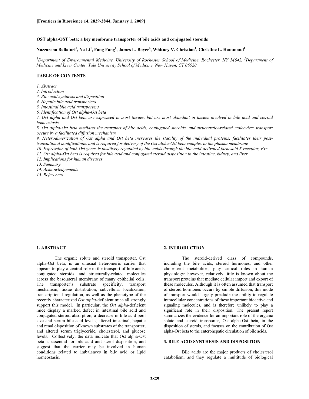 2829 OST Alpha-OST Beta: a Key Membrane Transporter of Bile Acids