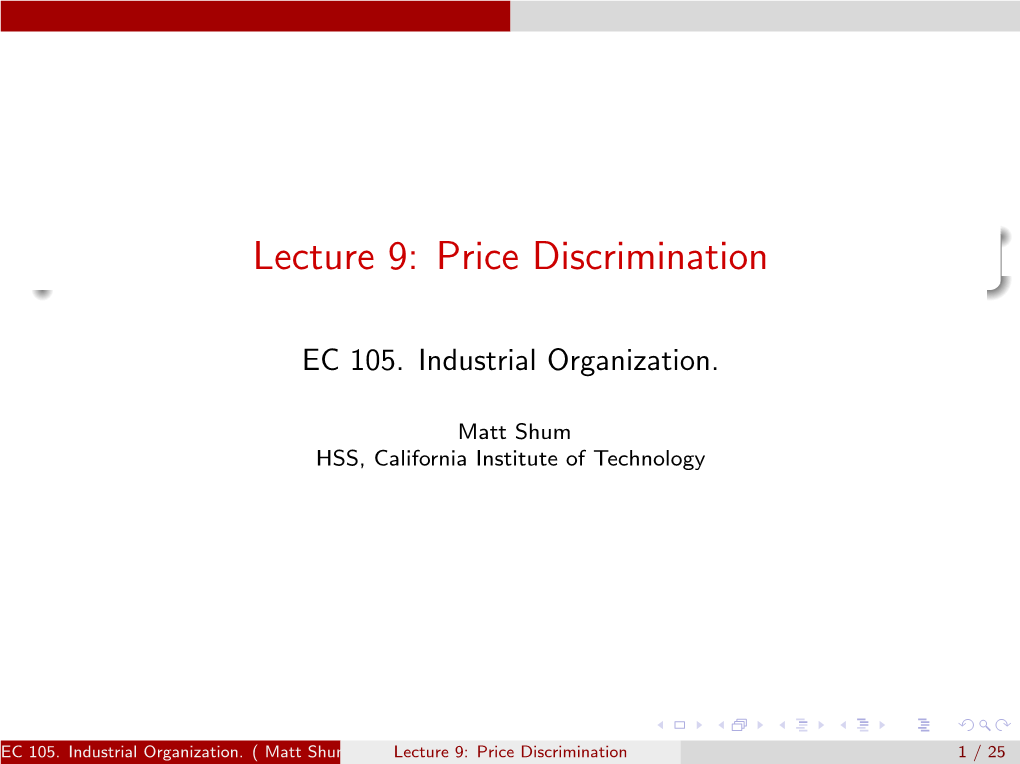 Price Discrimination