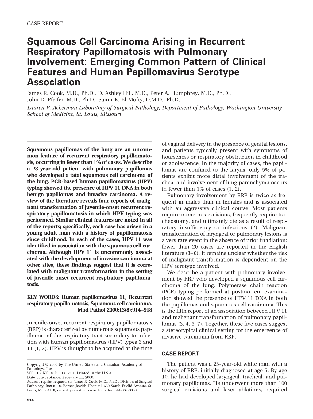 Squamous Cell Carcinoma Arising in Recurrent