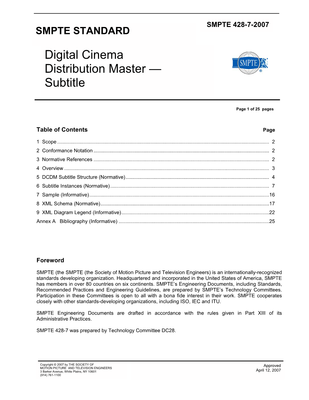 Smpte Standard