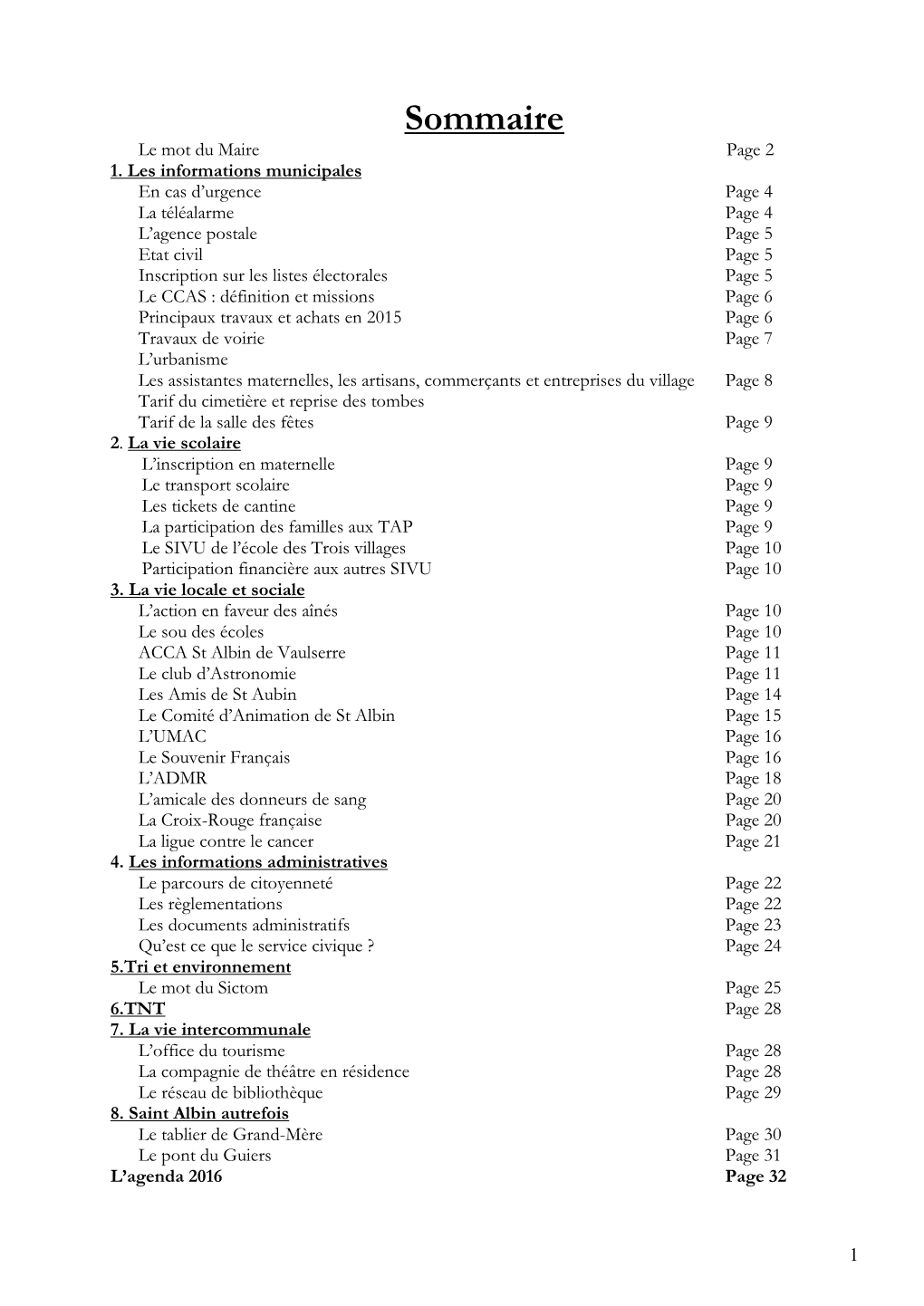 Sommaire Le Mot Du Maire Page 2 1