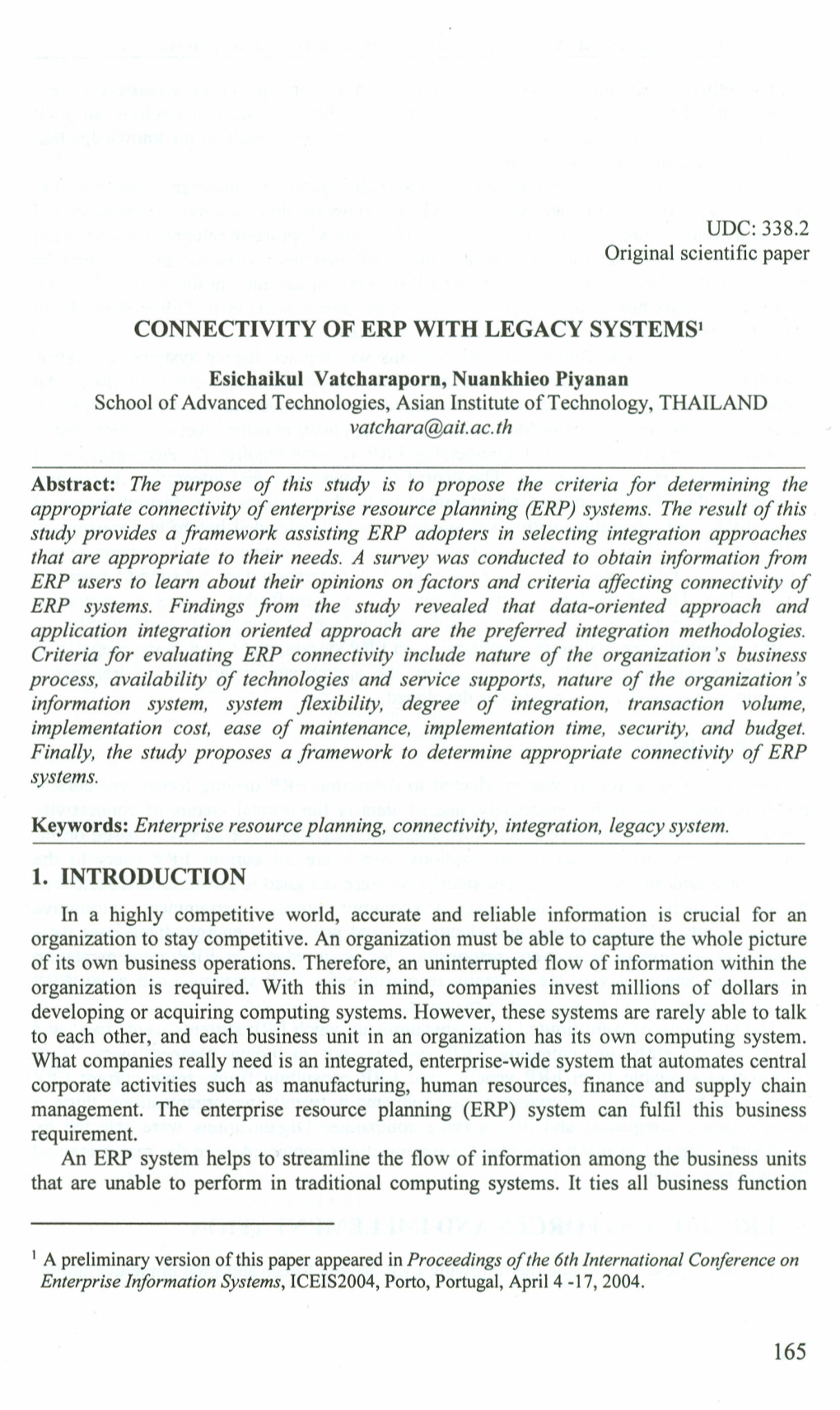 Connectivity of Erp with Legacy Systems) 1
