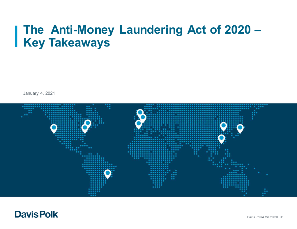 The Anti-Money Laundering Act of 2020 – Key Takeaways