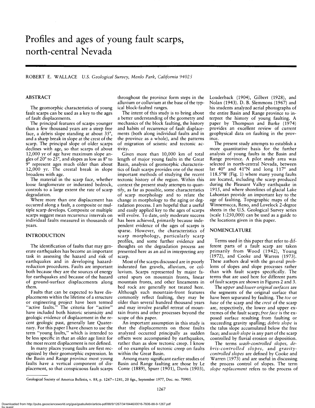 Profiles and Ages of Young Fault Scarps, North-Central Nevada