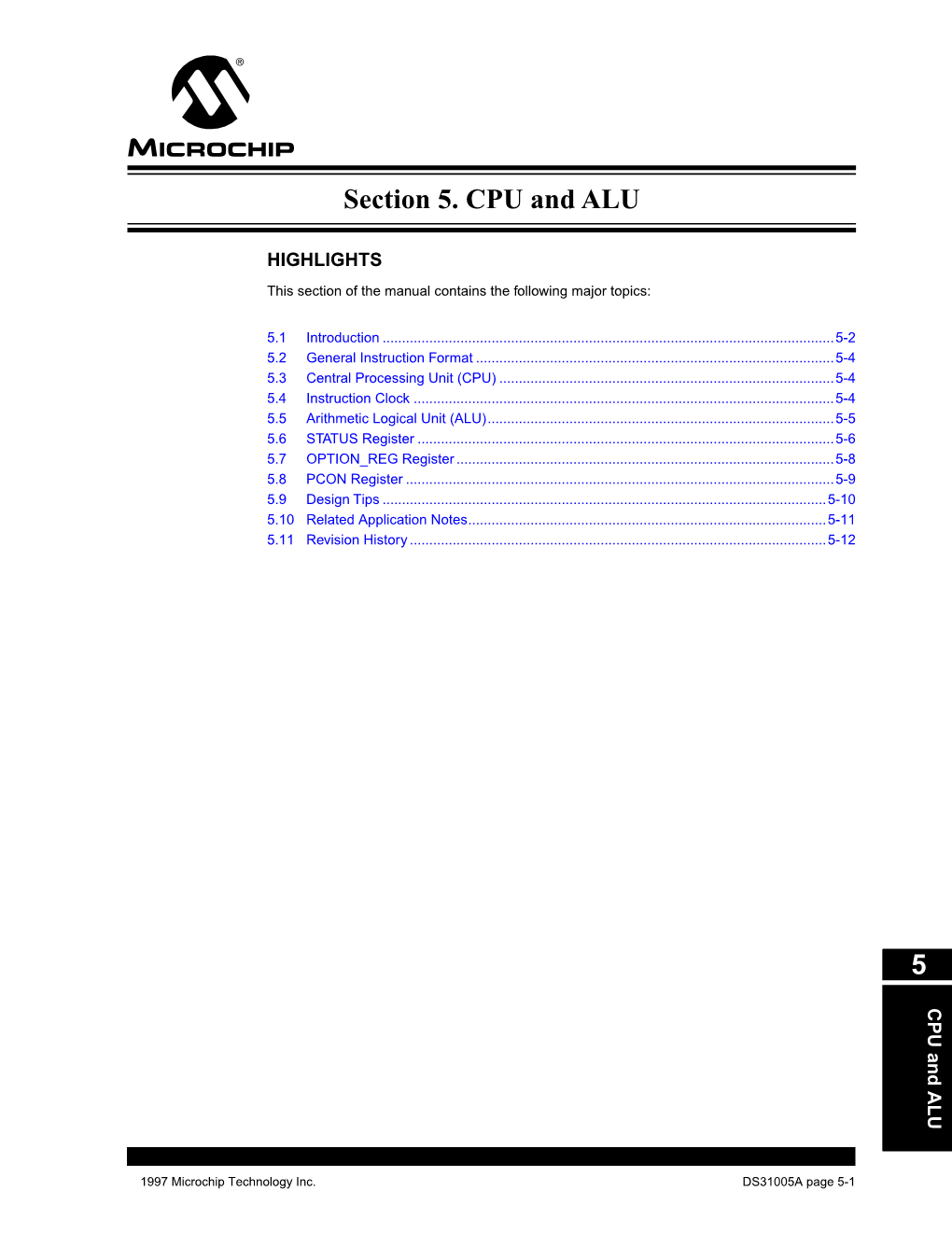 Section 5. CPU and ALU