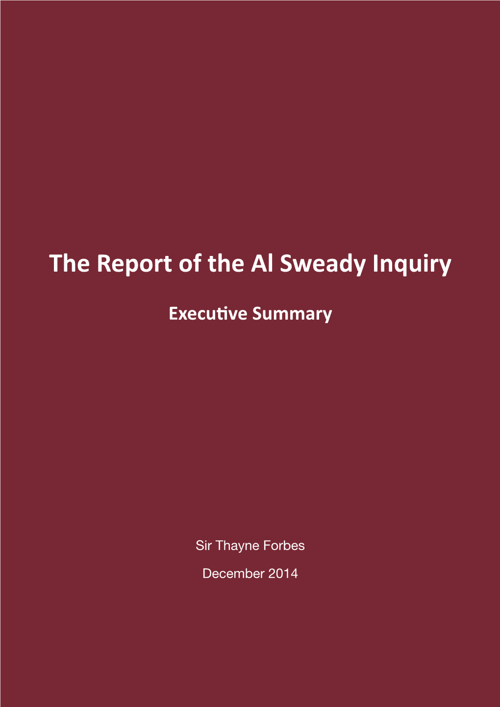 Al Sweady Executive Summary