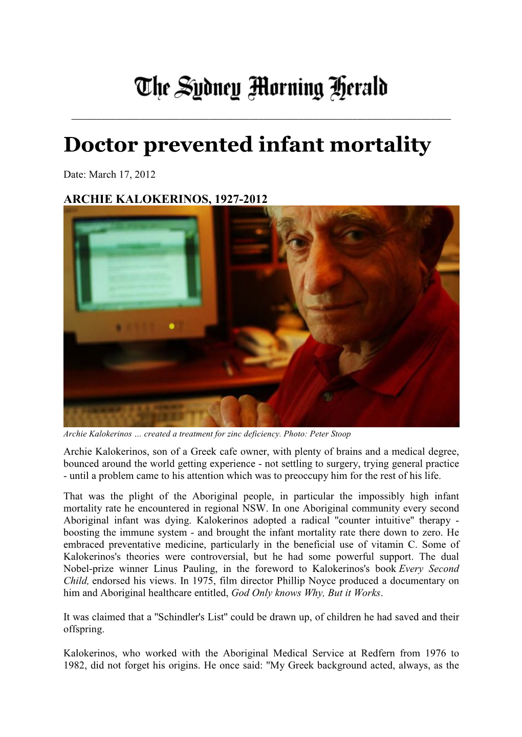 Doctor Prevented Infant Mortality