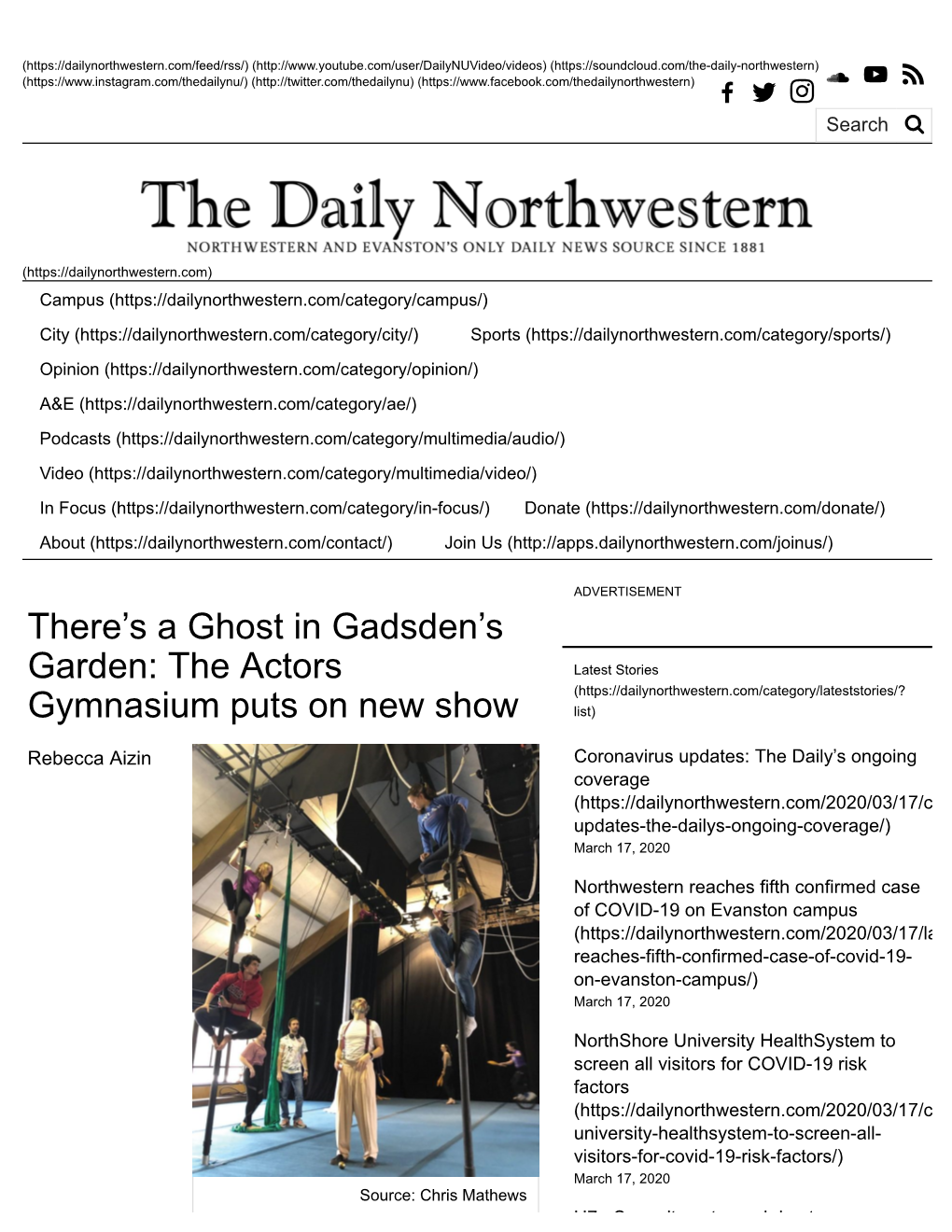 There's a Ghost in Gadsden's Garden: the Actors Gymnasium Puts on New