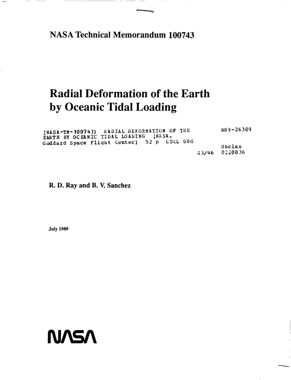 Radial Deformation of the Earth by Oceanic Tidal Loading