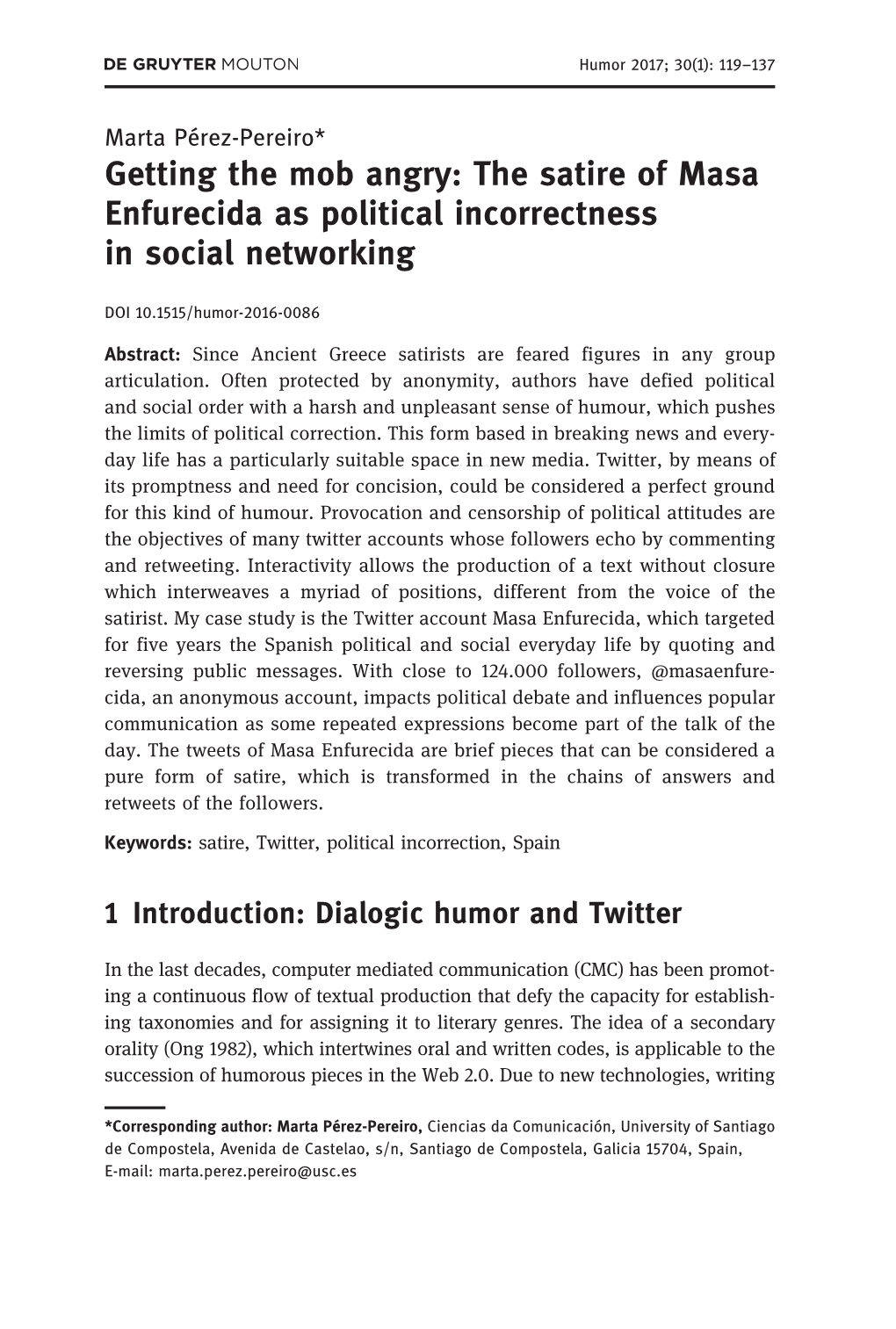 The Satire of Masa Enfurecida As Political Incorrectness in Social Networking