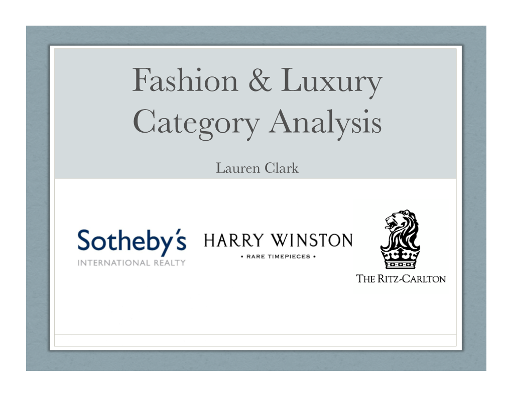 Luxury Industry Analysis