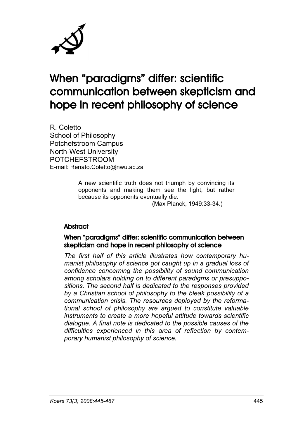 Scientific Communication Between Skepticism and Hope in Recent Philosophy of Science