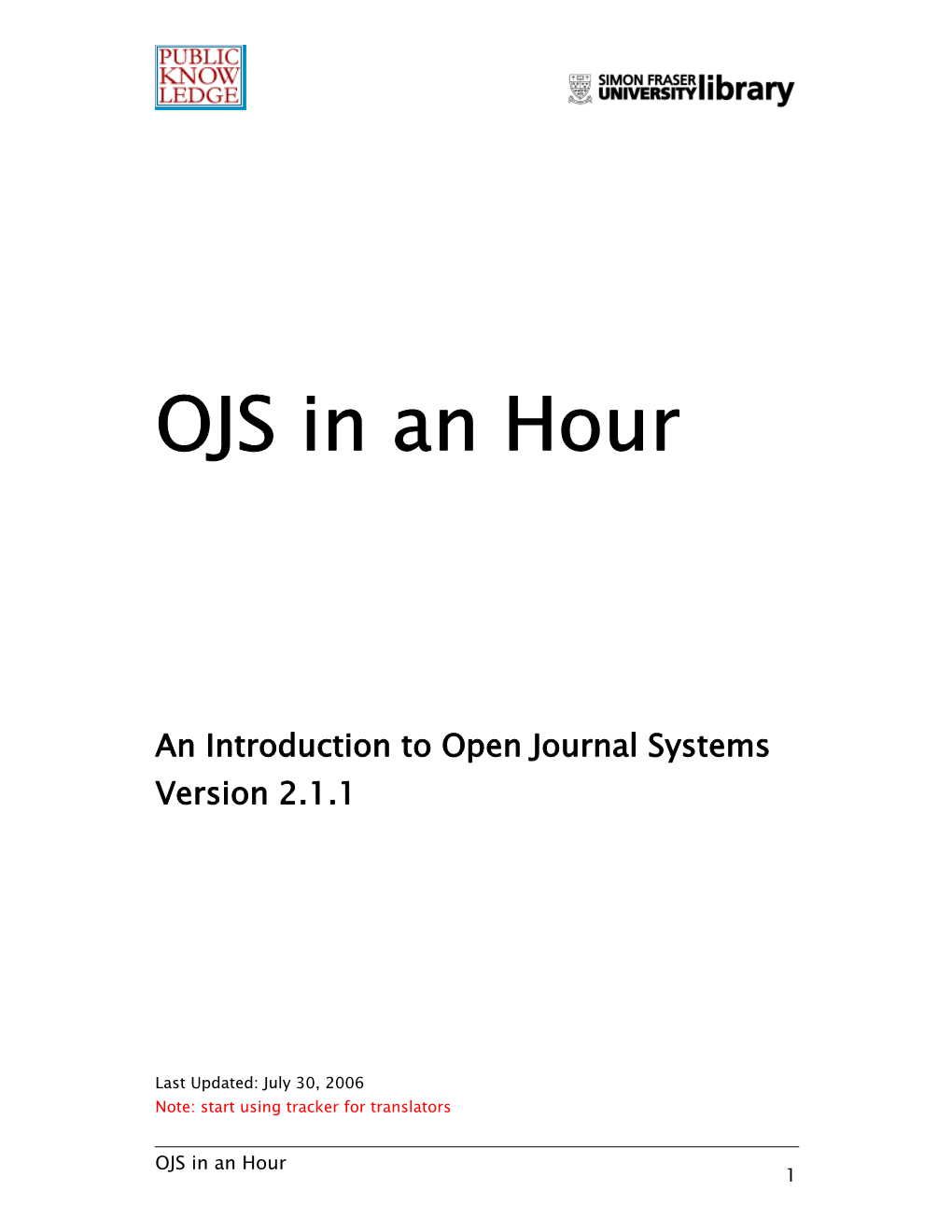 An Introduction to Open Journal Systems