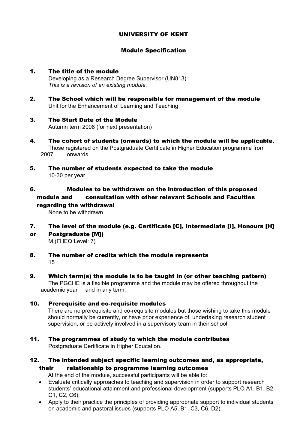 University of Kent at Canterbury s10