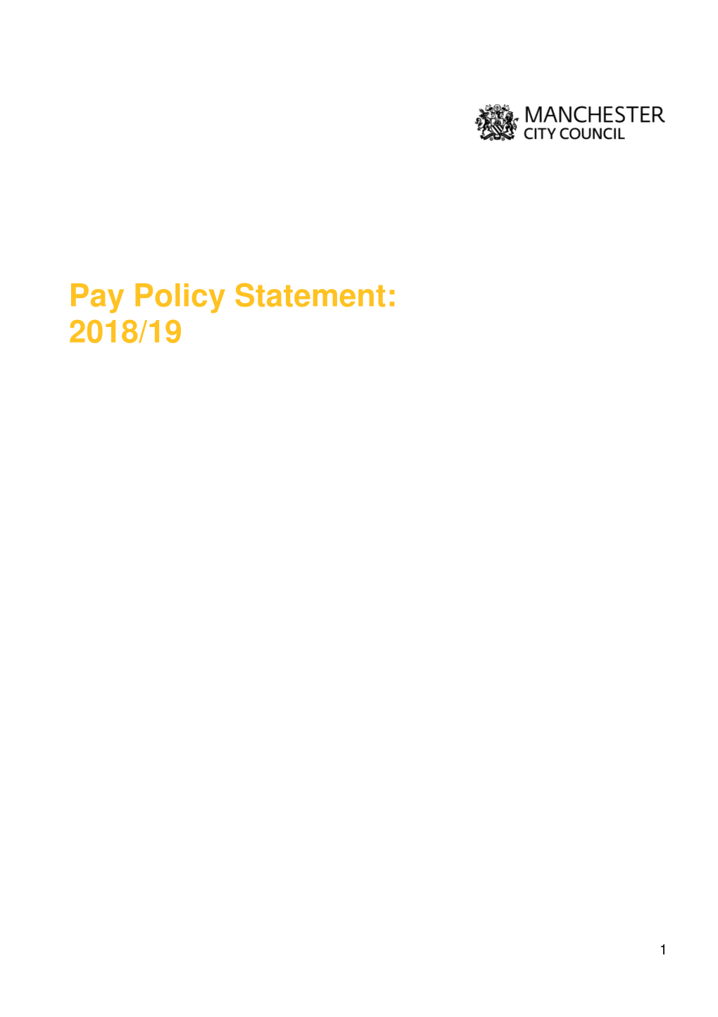 Pay Policy Statement: 2018/19