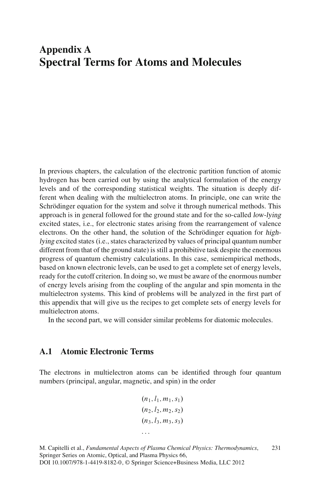 Spectral Terms for Atoms and Molecules