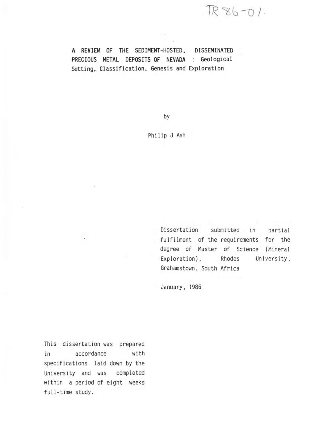 Geological Setting, Classification, Genesis and Exploration