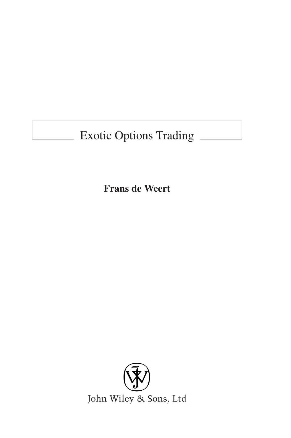 Exotic Options Trading