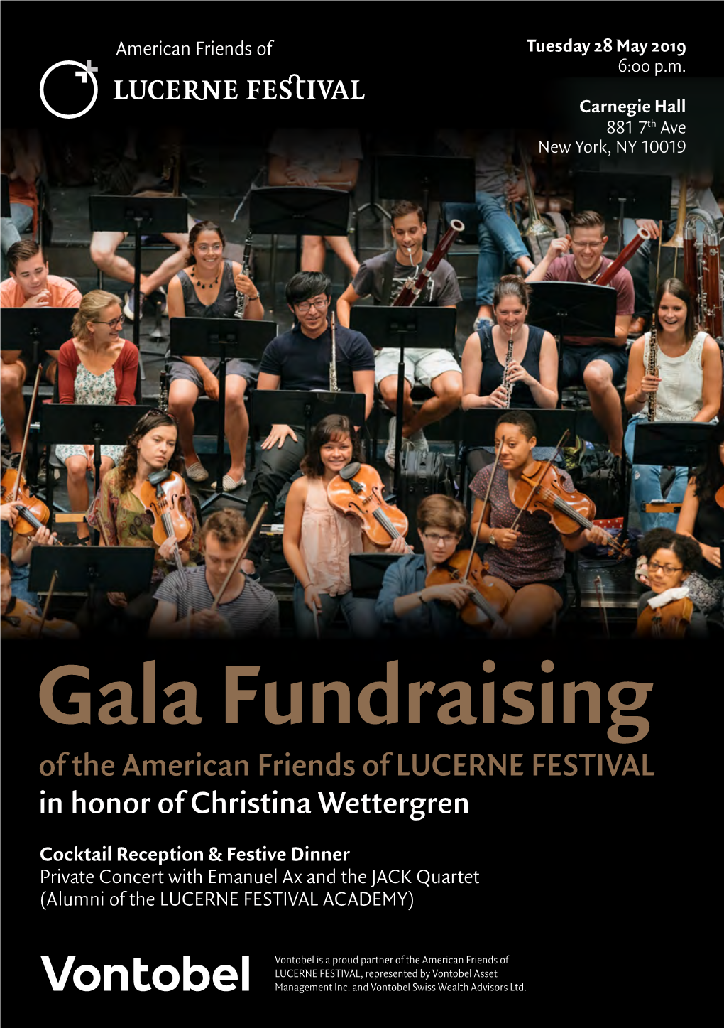 Gala Fundraising of the American Friends of LUCERNE FESTIVAL in Honor of Christina Wettergren