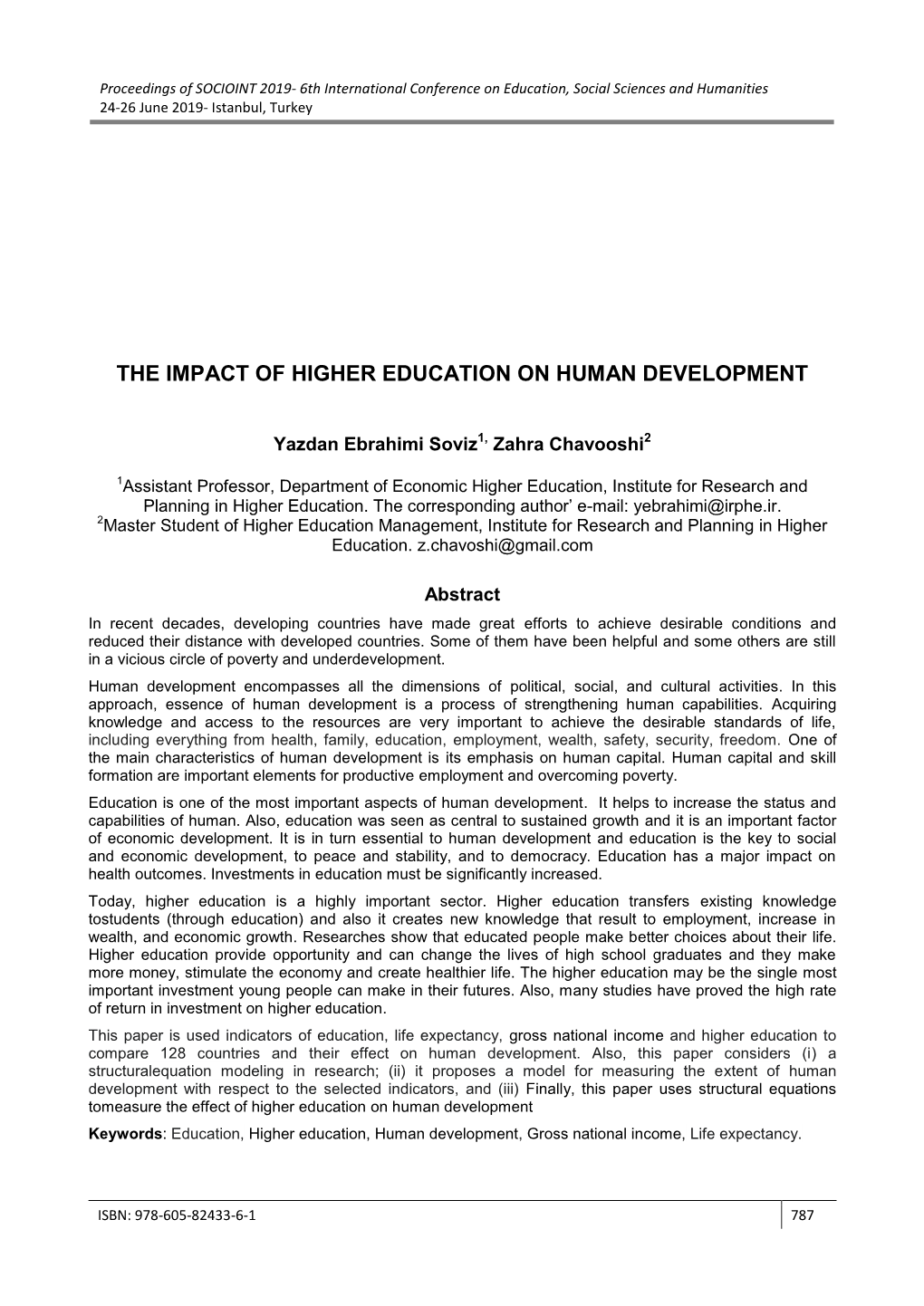 The Impact of Higher Education on Human Development