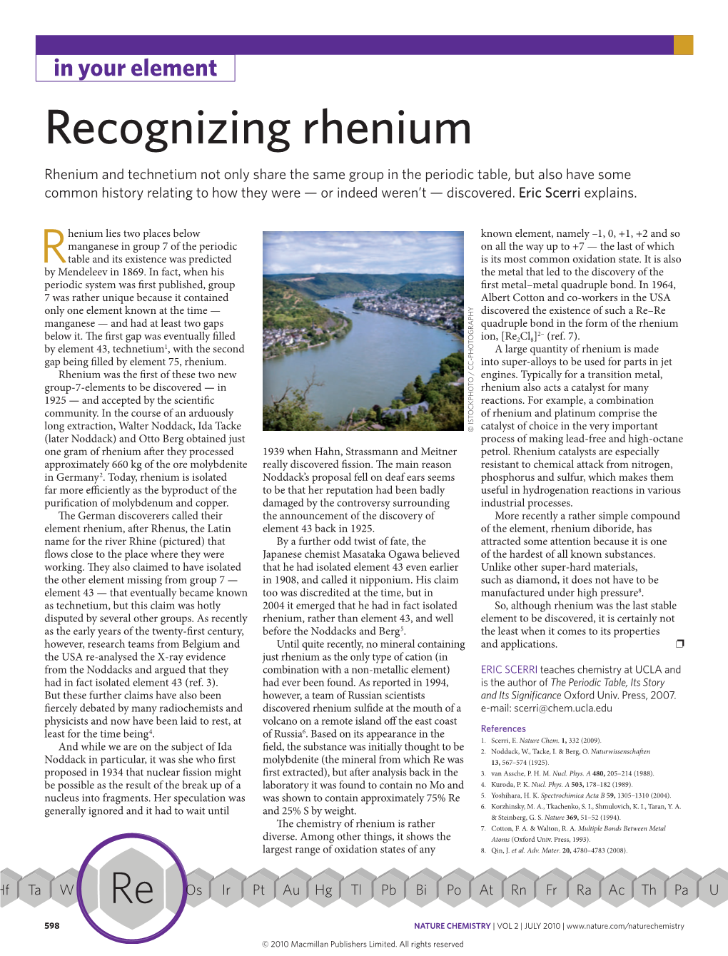 Recognizing Rhenium