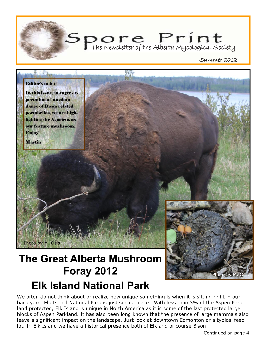 The Great Alberta Mushroom Foray 2012 Elk Island National Park