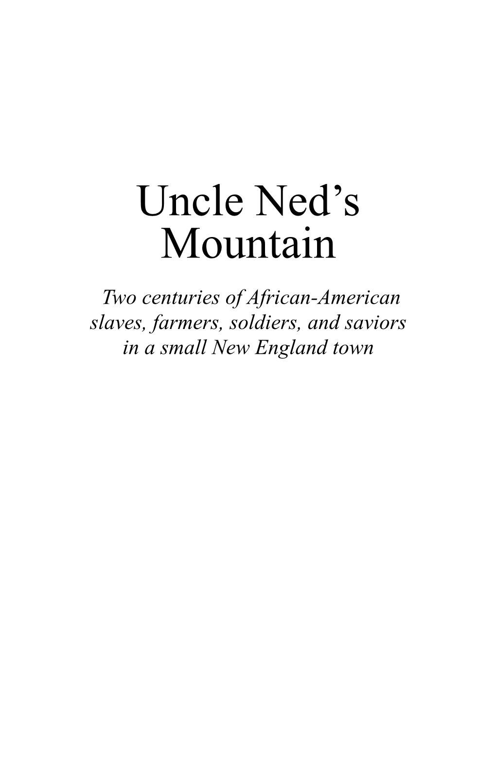 BOOK — Uncle Ned's Mountain