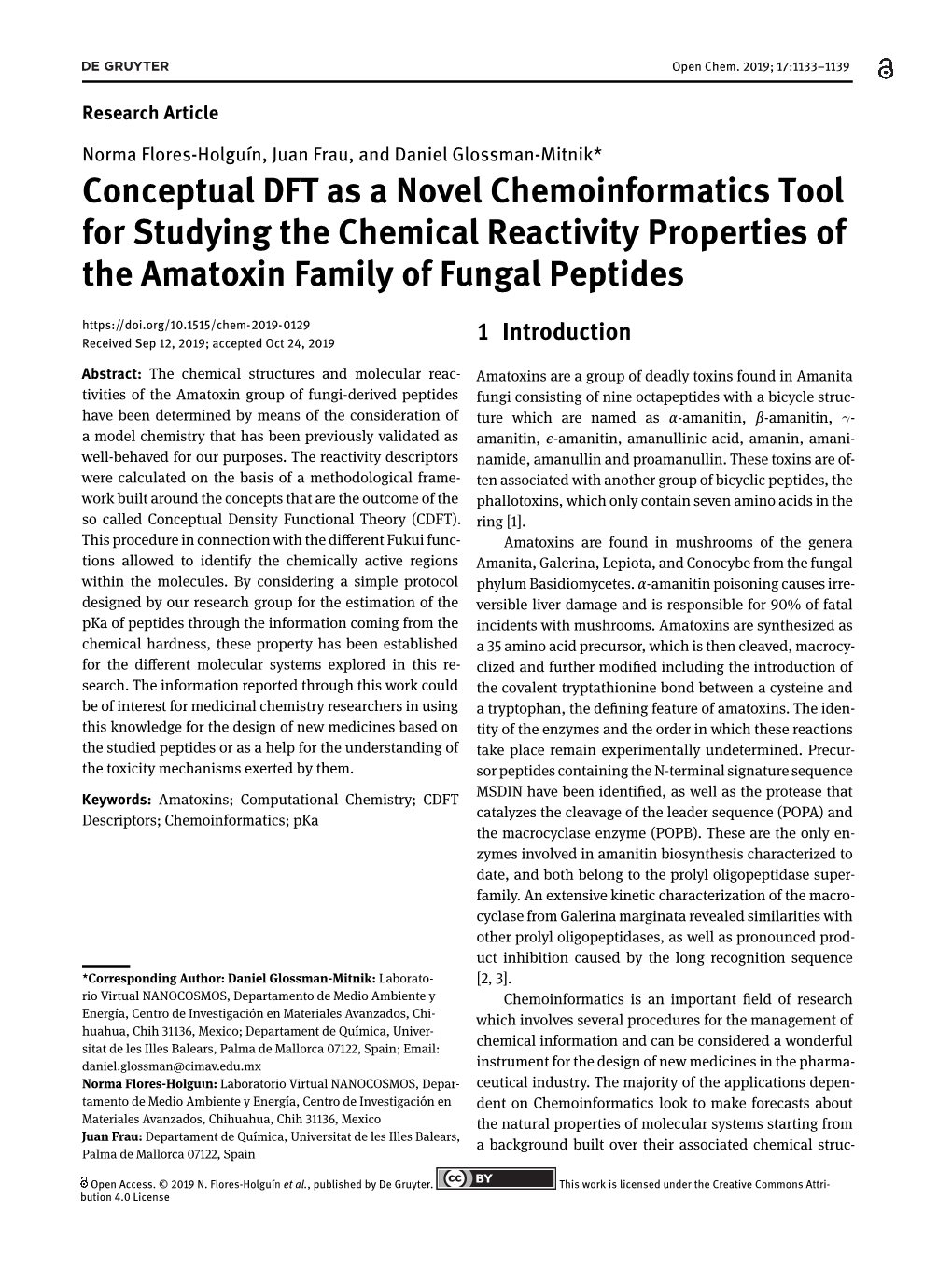 Conceptual DFT As a Novel Chemoinformatics Tool for Studying
