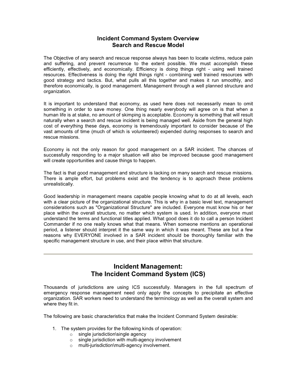 ICS-SAR Overview