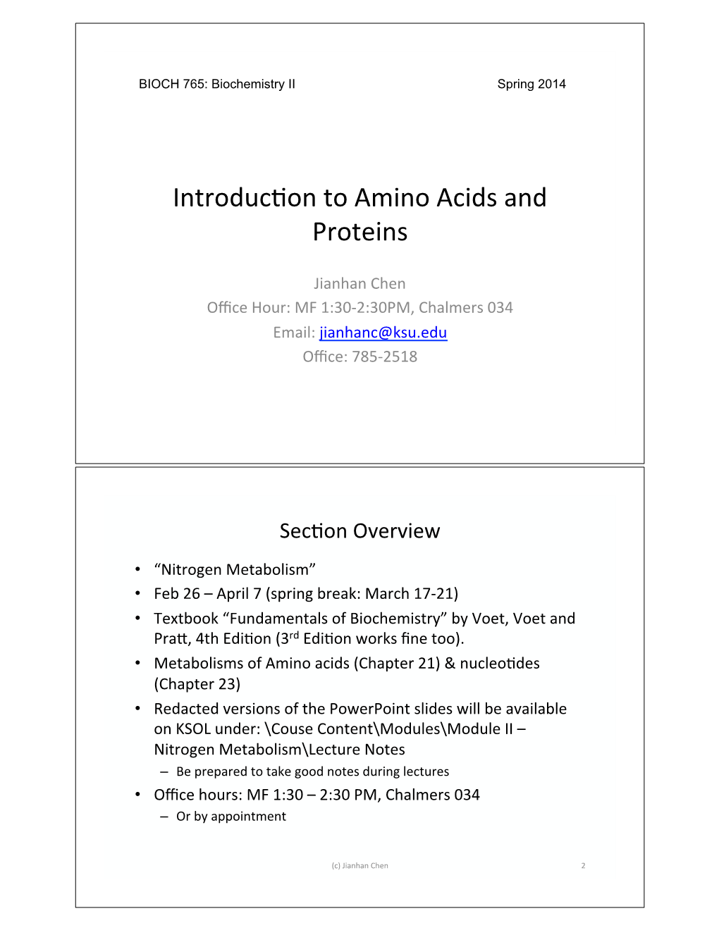 Introduc)On*To*Amino*Acids*And* Proteins*