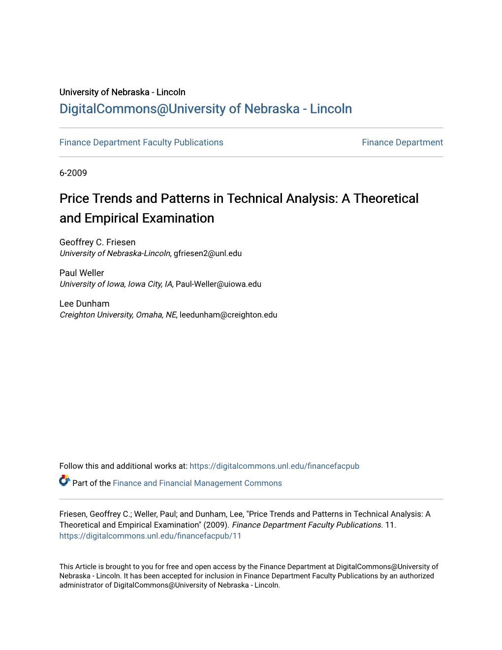 Price Trends and Patterns in Technical Analysis: a Theoretical and Empirical Examination