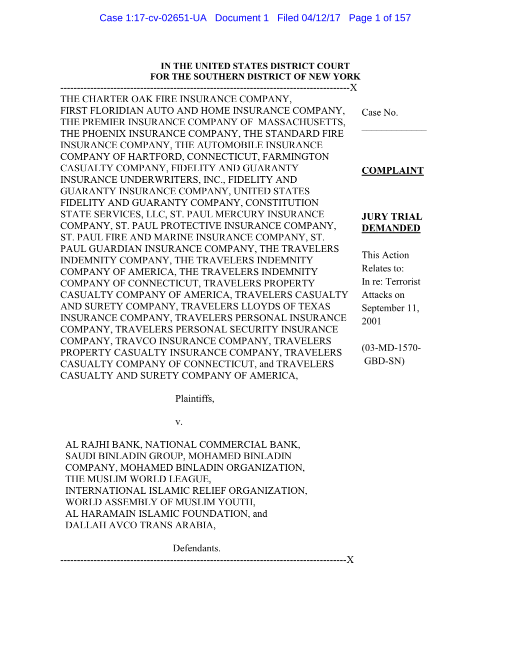 Case 1:17-Cv-02651-UA Document 1 Filed 04/12/17 Page 1 of 157