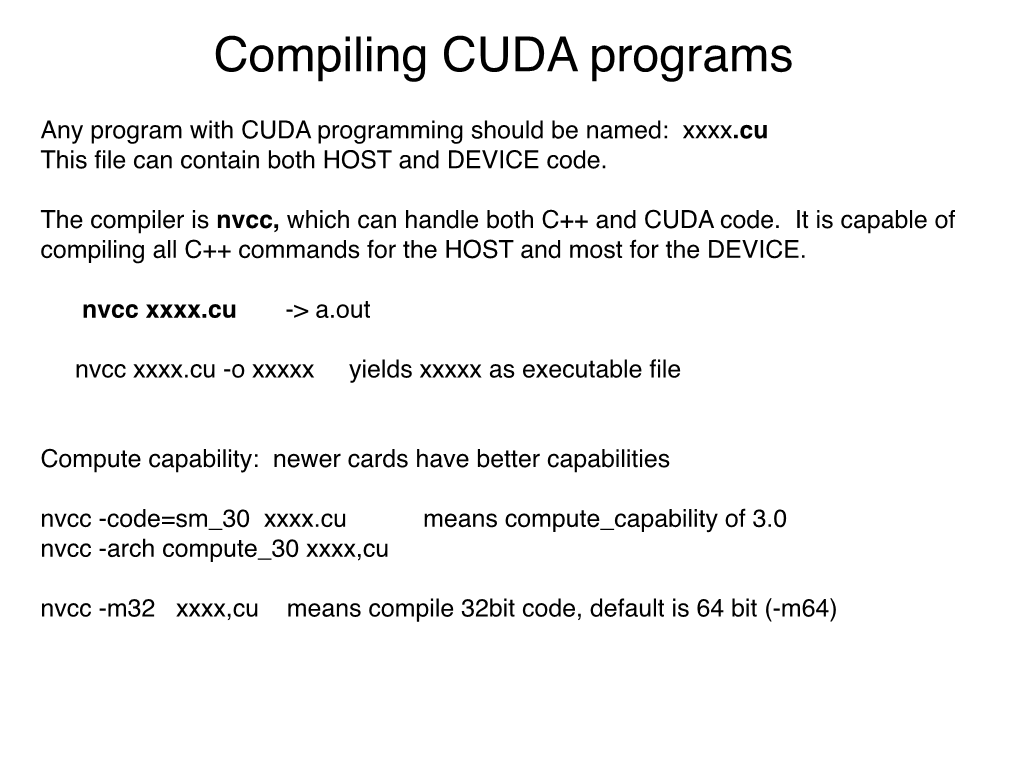 Compiling CUDA Programs