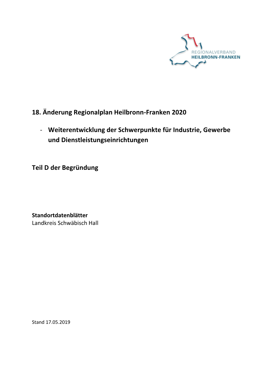 18. Änderung Regionalplan Heilbronn-Franken 2020