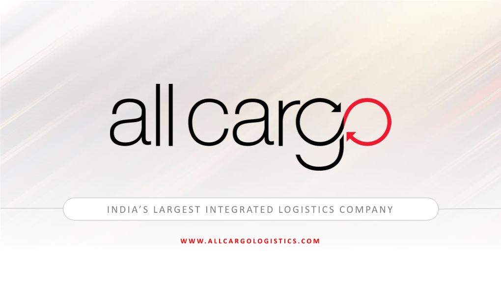 India's Largest Integrated Logistics